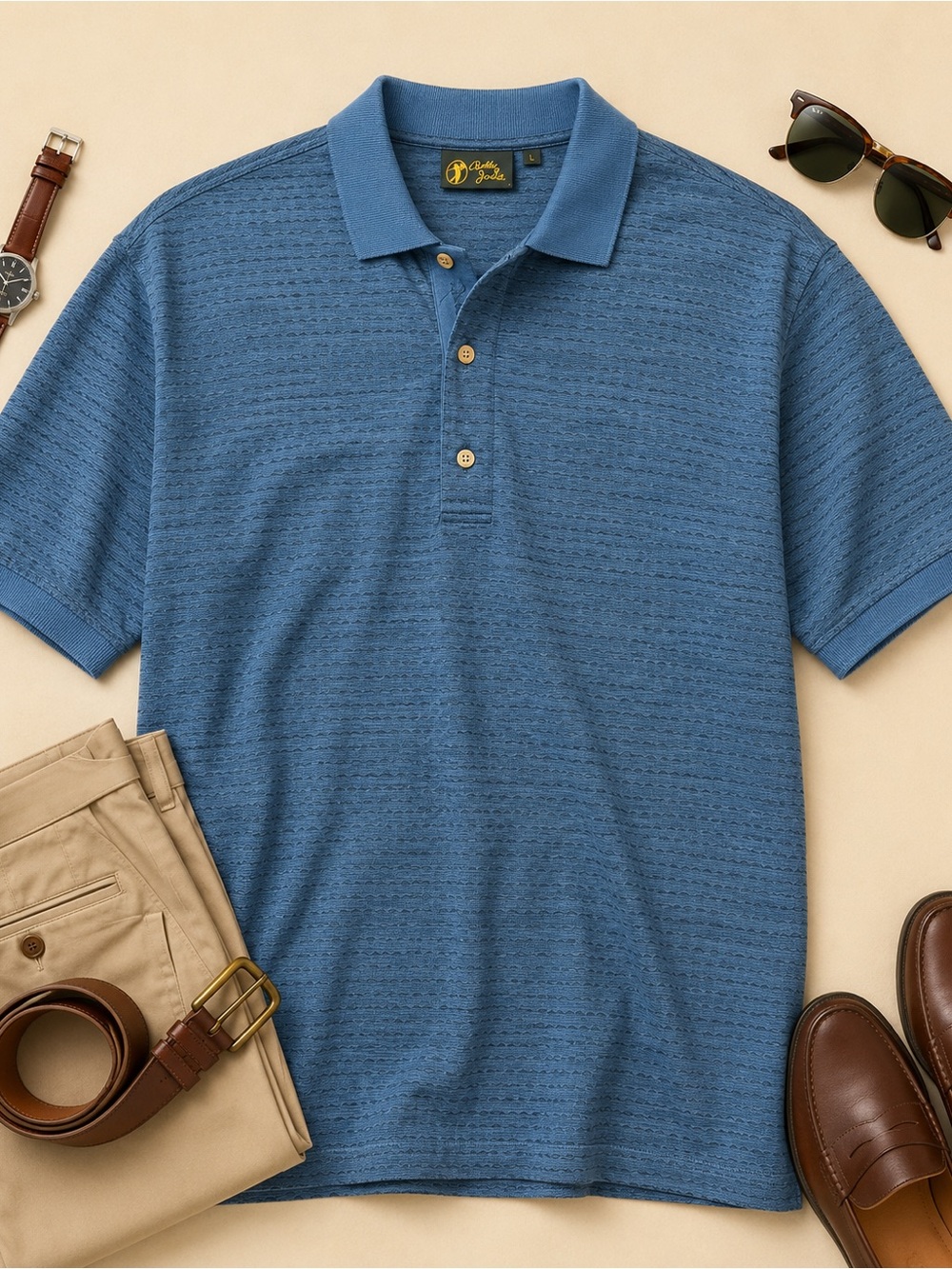 Bobby Jones Blue Textured Polo